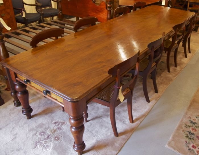 Long Antique Cedar Farmhouse Table, Cedar Farmhouse Table